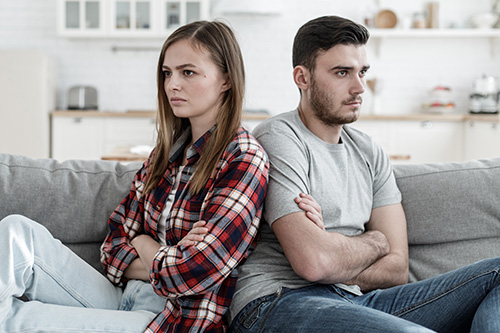 Young couple unhappy with each other